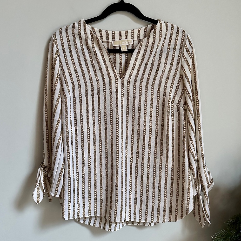 Michael Michael Kors Gold Chain Link Blouse